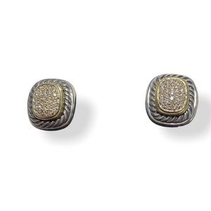 SS and 18kt David Yurman diamond earrings